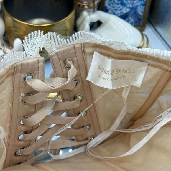 🆕 BRONX & BANCO 🧿 NWOT Maraya Blanc Lace Mini Dress, Sz S US 4 - Picture 15 of 16